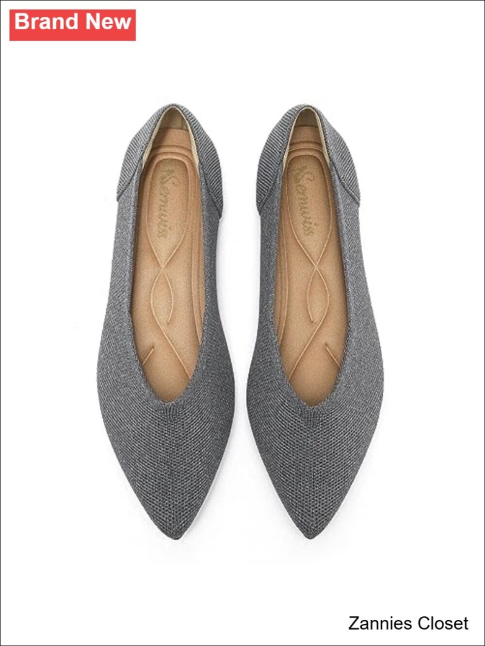 ✨Semwiss Women's Pointed Toe Ballet Flats Knit Memory Foam Insole